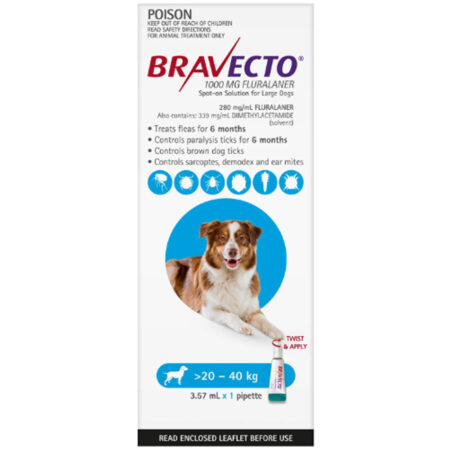 브라벡토 스팟 온 독스 (Bravecto Spot on Dogs) 20-40 kg