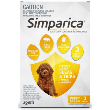 심파리카 진드기 및 벼룩약 (Simparica for Dogs) 1.3-2.5 kg