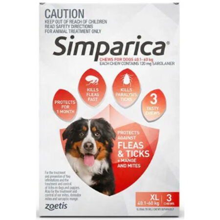 심파리카 진드기 및 벼룩약 (Simparica for Dogs) 40-60 kg