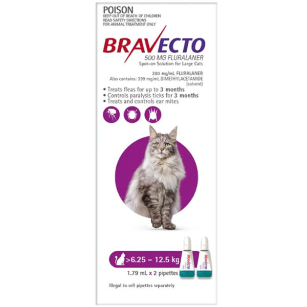 브라벡토 스팟 온 캣 (Bravecto Spot-On Cat) 고양이용 6.25 - 12.5 kg