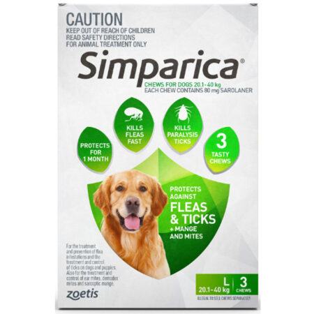 심파리카 진드기 및 벼룩약 (Simparica for Dogs) 20-40 kg